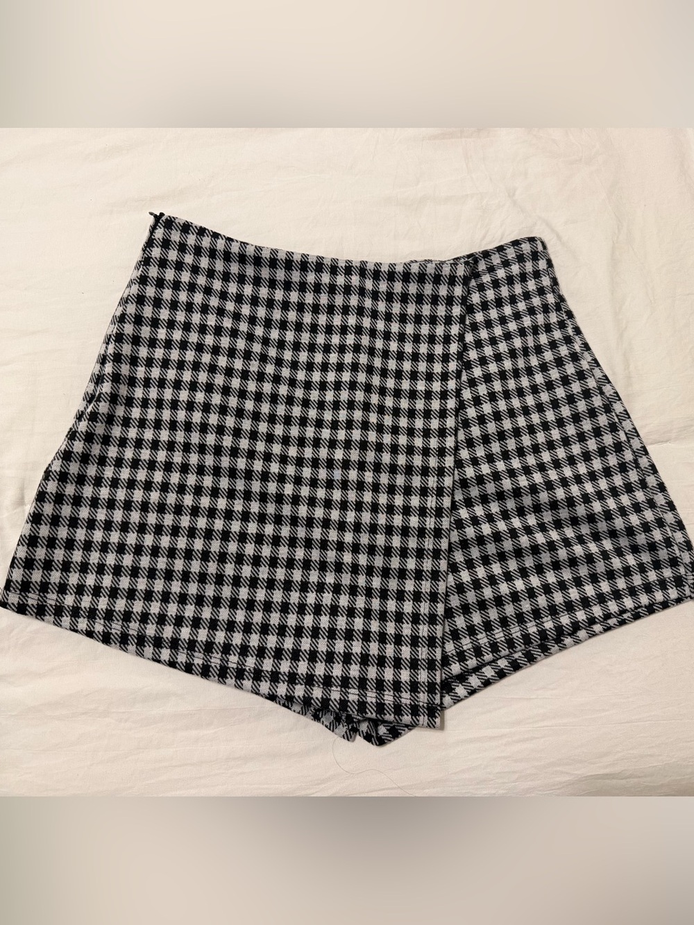 Black and White Gingham Mini Skort
